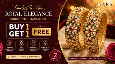 Buy One Get One Jewellery Offer: Complete Your Bridal Look with Kundan Polki Bangles