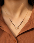 Evil Eye Diamond Mangalsutra worn by model - Nyara