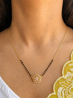 Diamond Flower Mangalsutra | Gold Plated | Designer Daily Wear | Anti Tarnish
