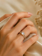Crystal Crown Solitaire Ring