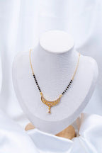 Crescent Moon Diamond Mangalsutra close up - Nyara