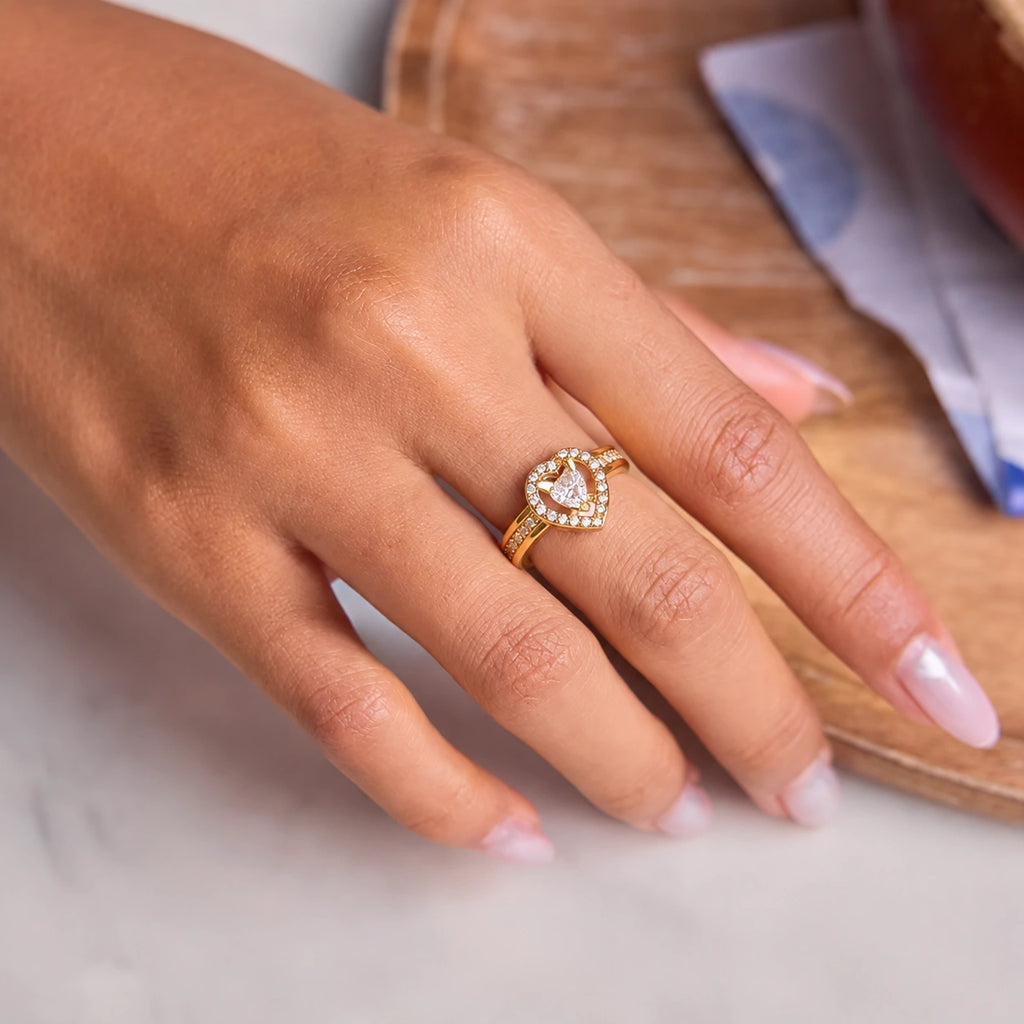 Heart Halo Imitation Ring