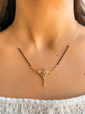 Wing Diamond Mangalsutra worn by model - Nyara