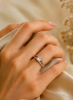 Princess Cut Crystal Double Band Ring