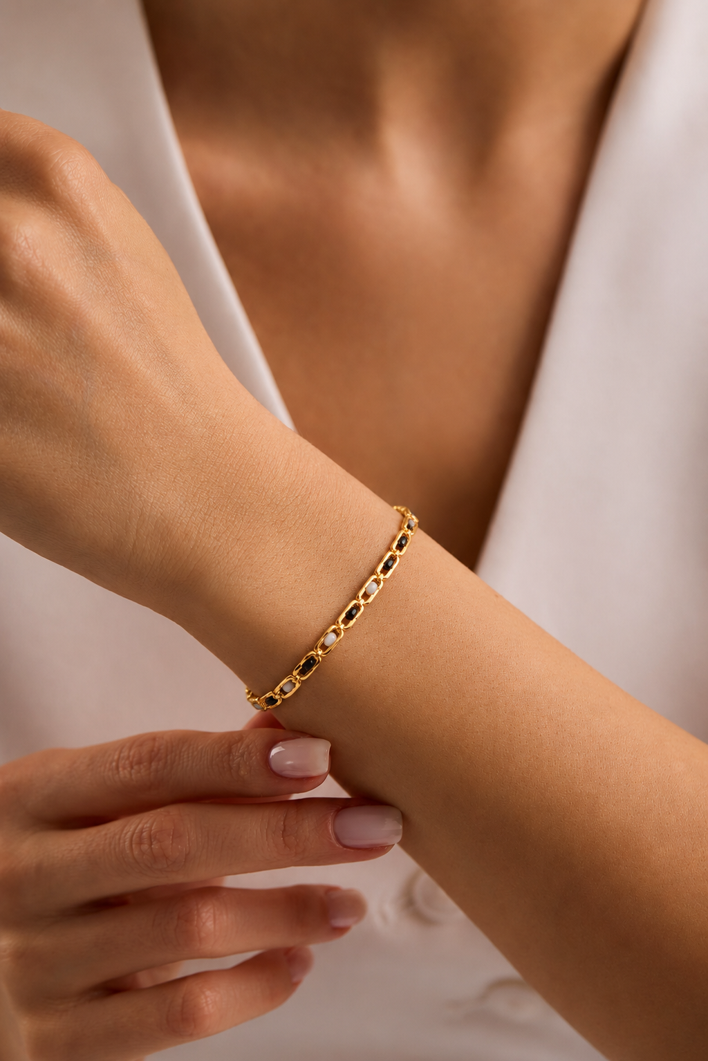 Pearl Chain Link Bracelet