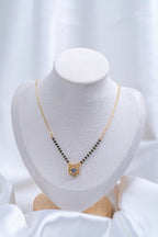 Hexagon Diamond Mangalsutra worn by model - Nyara