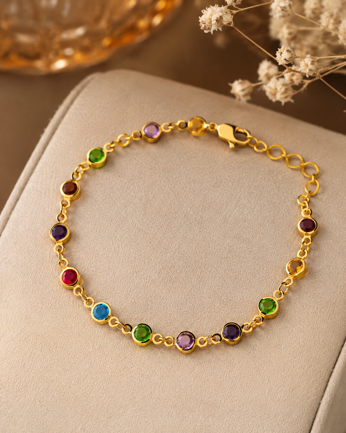 Rainbow CZ Stone Bracelet