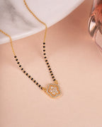 Diamond Flower Mangalsutra | Gold Plated | Designer Daily Wear | Anti Tarnish
