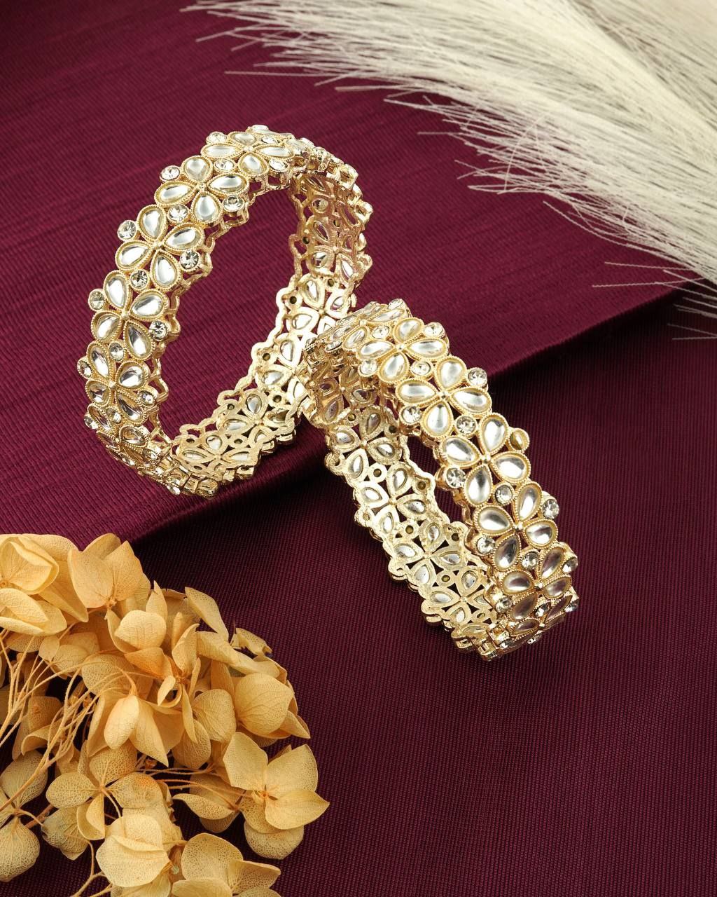 Kundan Polki Bangle (Set Of 2)